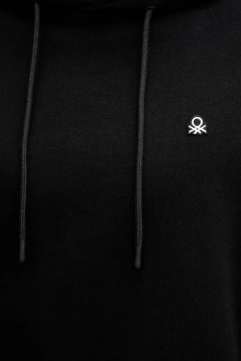 felpa in cotone uomo colore nero con cappuccio 342ZU201K miniatura 5