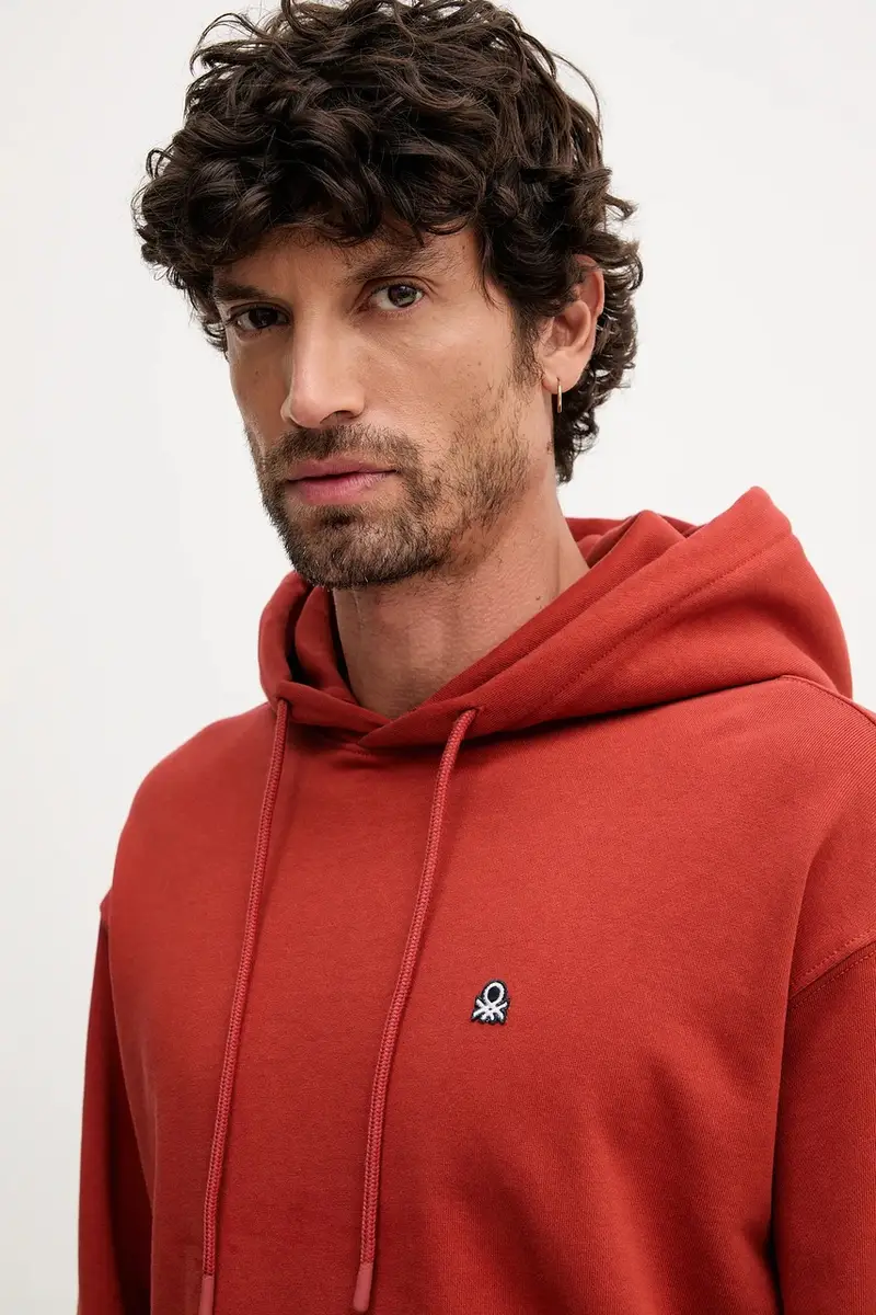 felpa in cotone uomo colore nero con cappuccio 342ZU201K Arancione miniatura 4