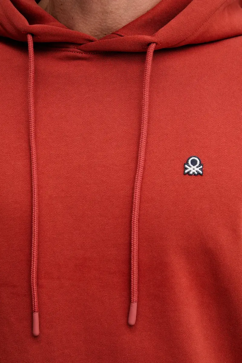 felpa in cotone uomo colore nero con cappuccio 342ZU201K Arancione miniatura 5