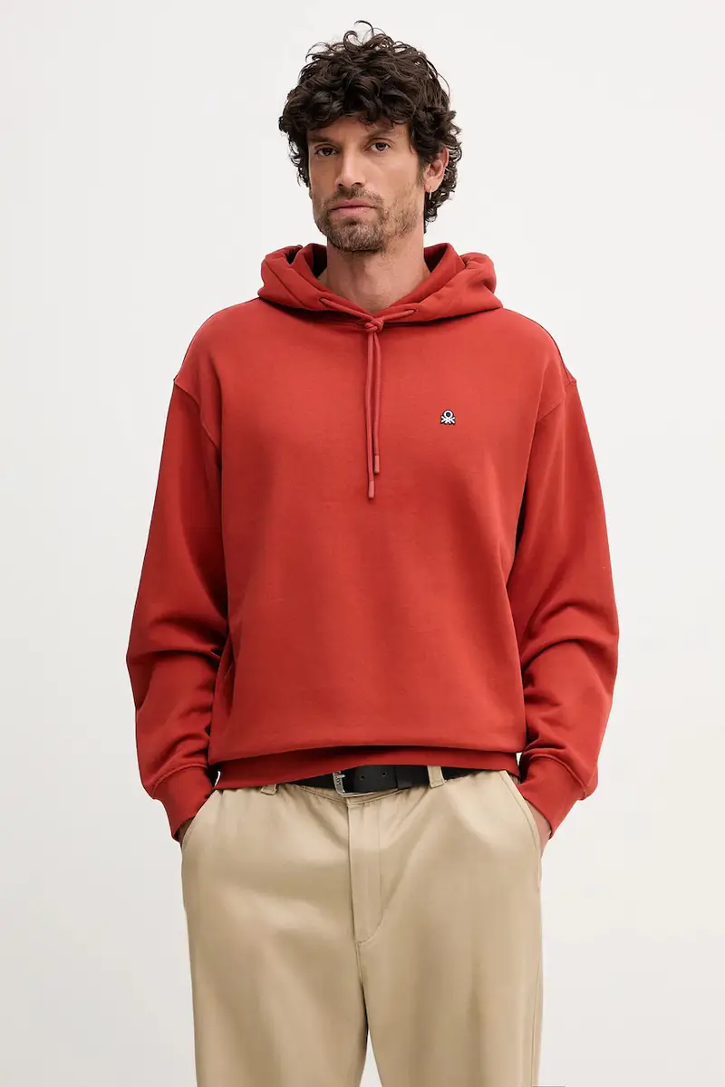 felpa in cotone uomo colore nero con cappuccio 342ZU201K Arancione