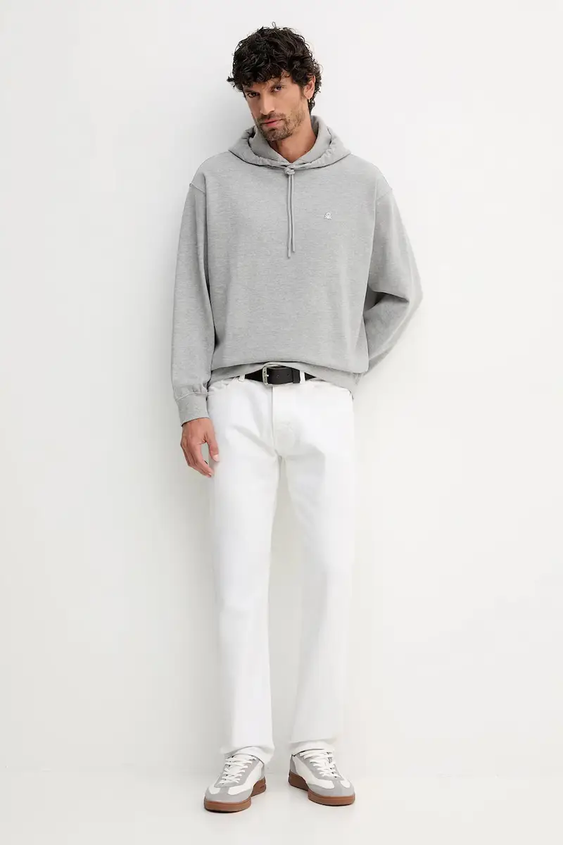 felpa in cotone uomo colore nero con cappuccio 342ZU201K Grigio miniatura 2