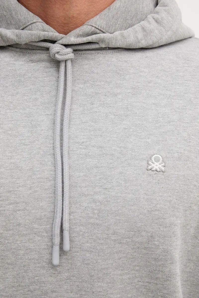 felpa in cotone uomo colore nero con cappuccio 342ZU201K Grigio miniatura 5