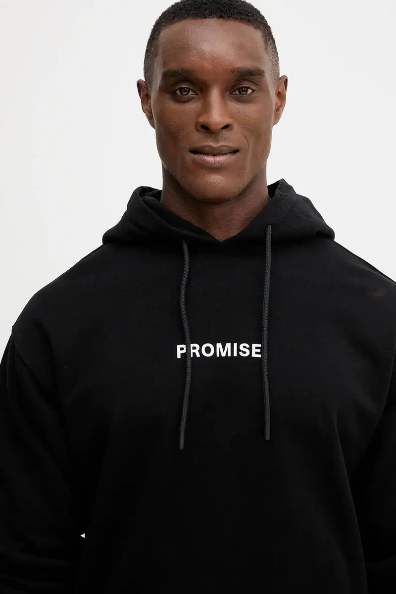 felpa in cotone uomo colore nero con cappuccio 3Y9YU201Y miniatura 4