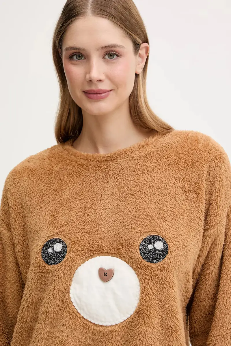 felpa notte donna colore marrone 3UKC3M07Z miniatura 4