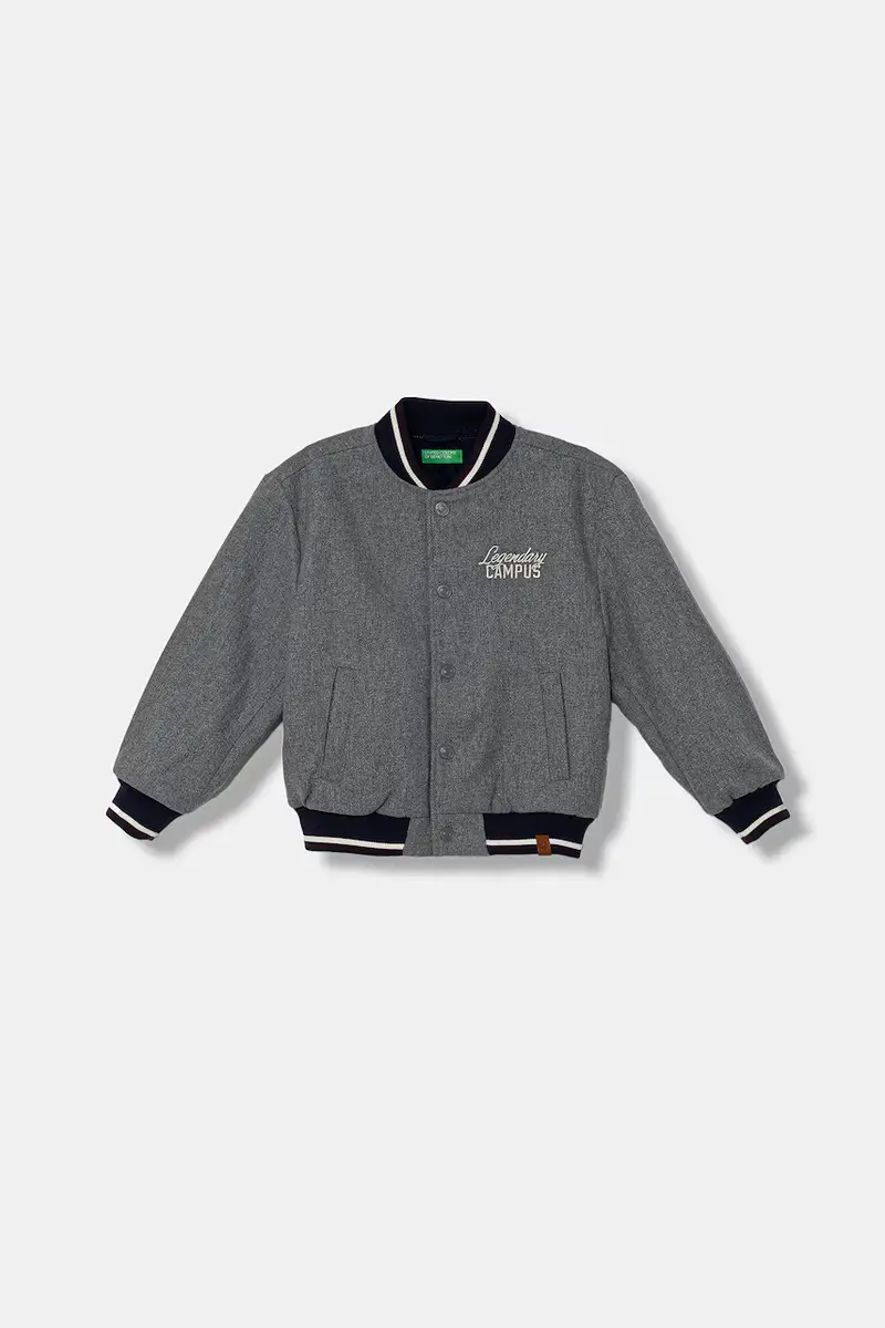 giacca bomber con lana per bambini colore grigio 2LLUCN06G