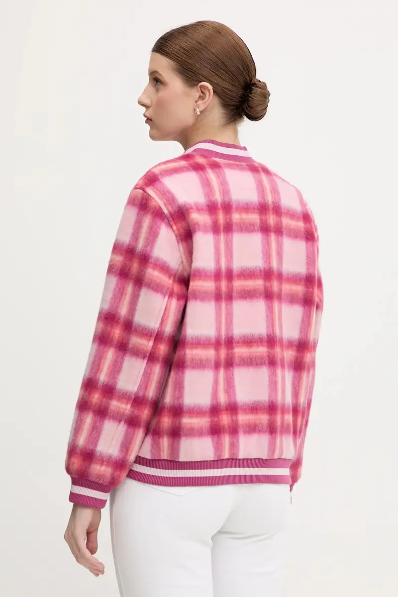 giacca bomber con lana Rosa miniatura 3