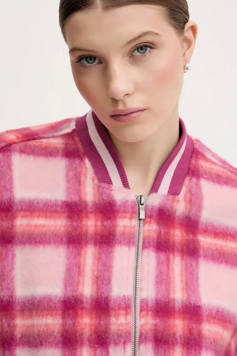 giacca bomber con lana Rosa miniatura 4