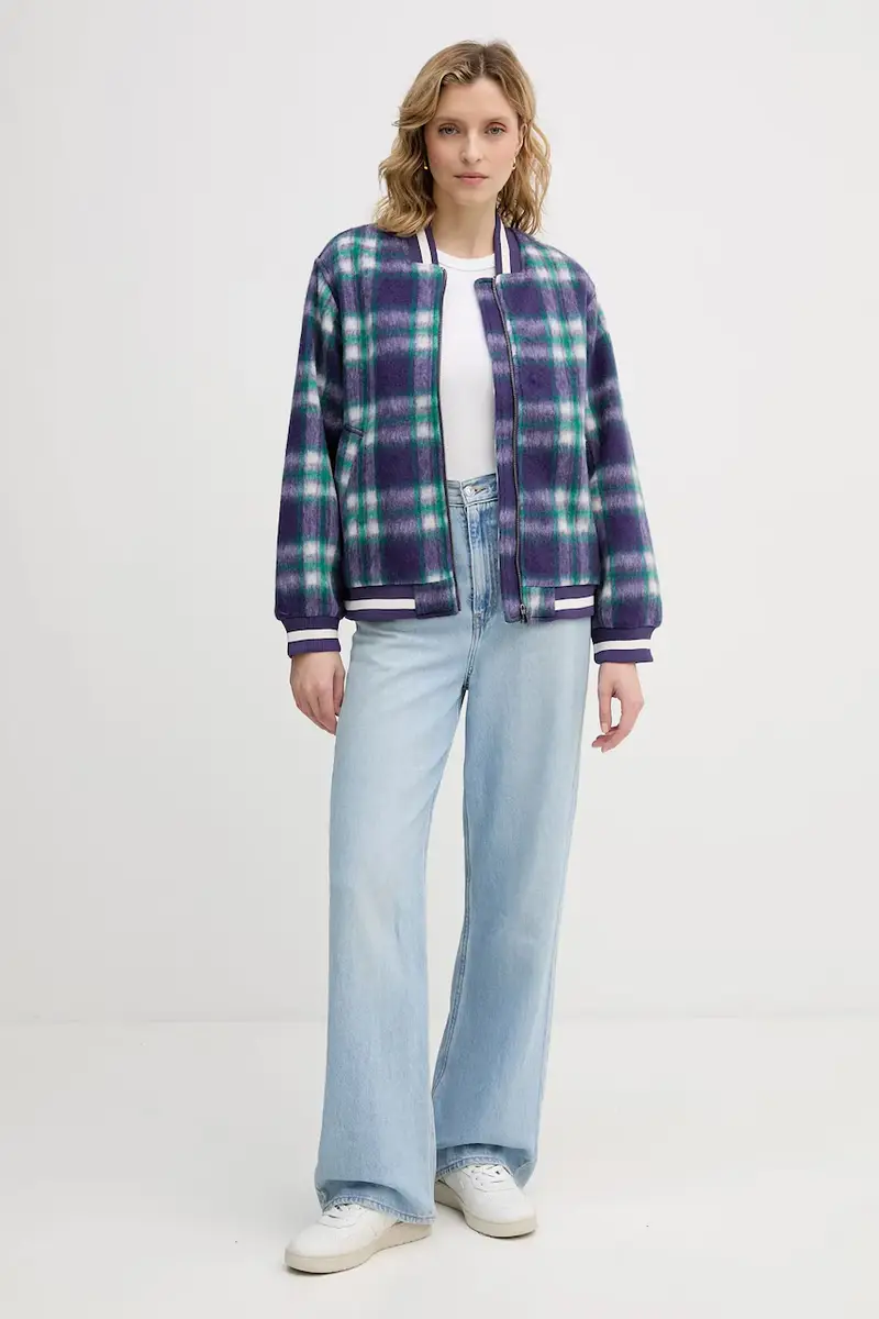 giacca bomber con lana Violetto miniatura 2