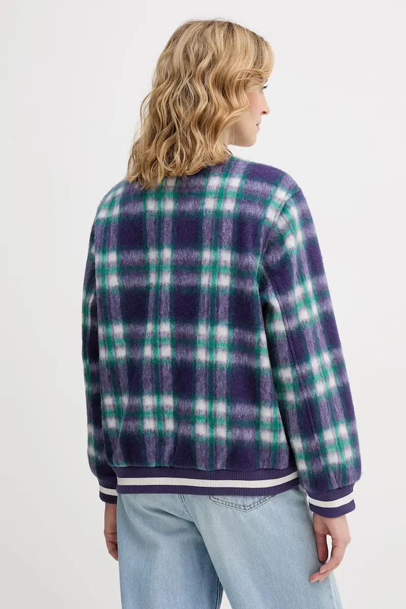 giacca bomber con lana Violetto miniatura 3