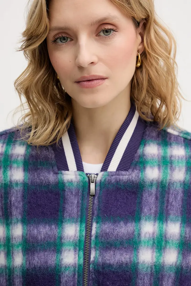 giacca bomber con lana Violetto miniatura 4