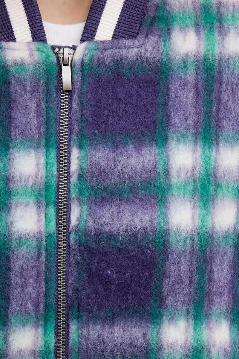 giacca bomber con lana Violetto miniatura 5