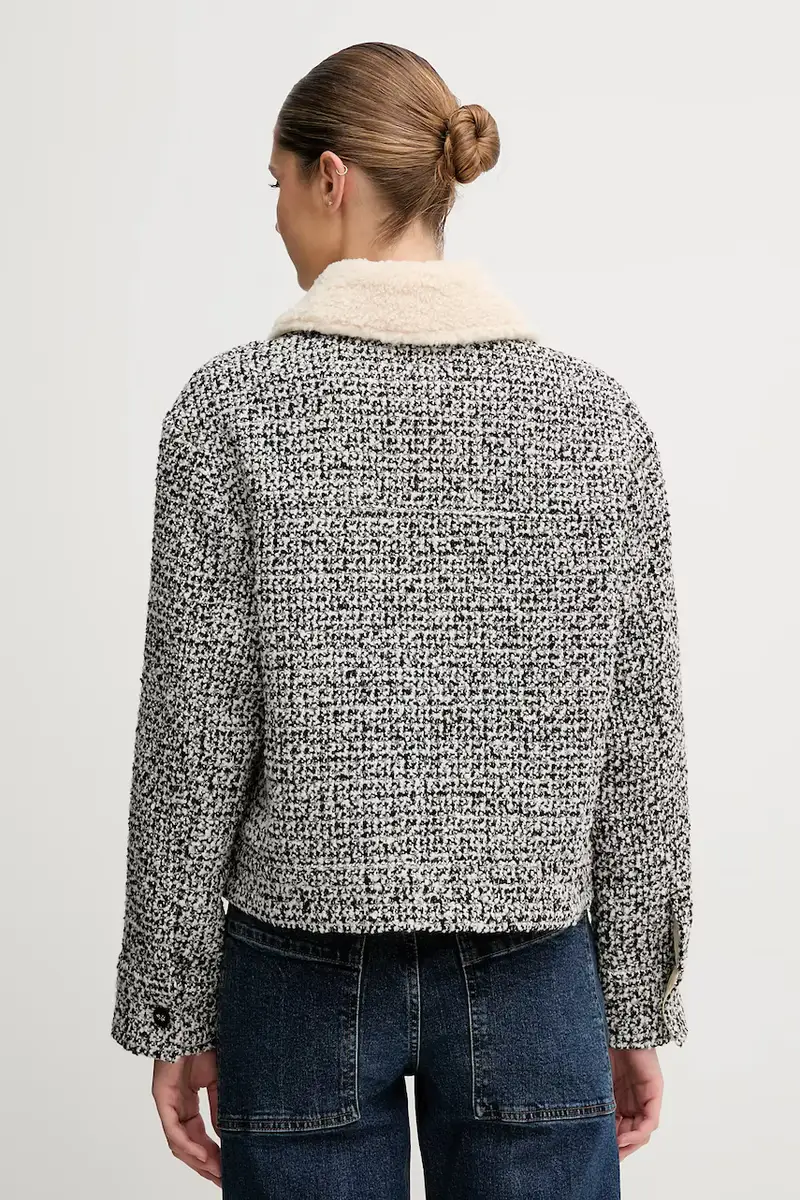 giacca camicia con lana colore nero miniatura 3