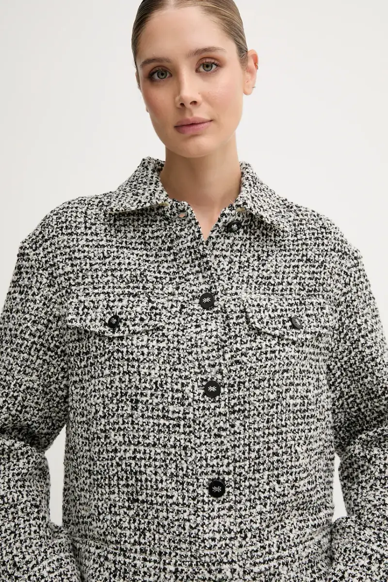 giacca camicia con lana colore nero miniatura 4