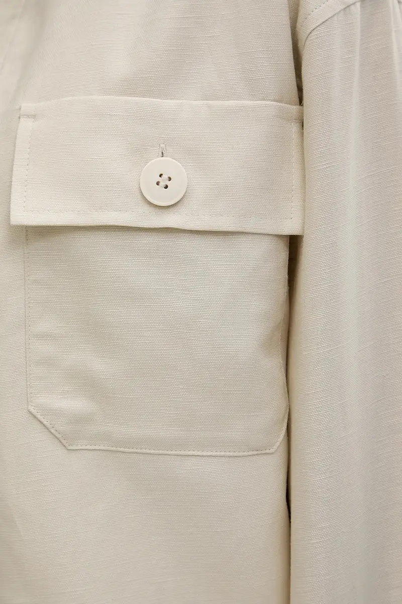 giacca con aggiunta di lino colore beige 25BVDN08B miniatura 5