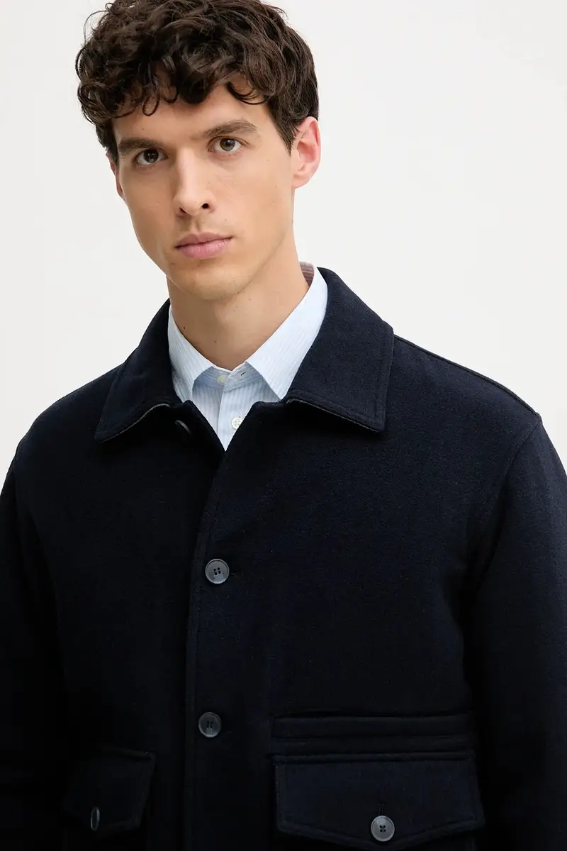 giacca con lana colore blu navy 23PEUN06N miniatura 4