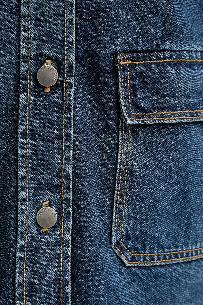 giacca di jeans in cotone colore blu 296XDN07R miniatura 5