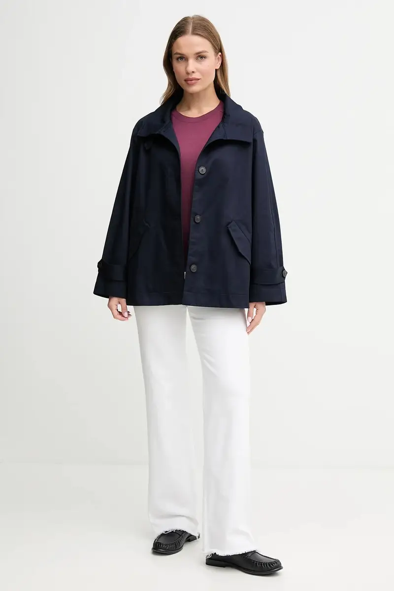 giacca in cotone colore blu navy 2QJYDN07Y miniatura 2