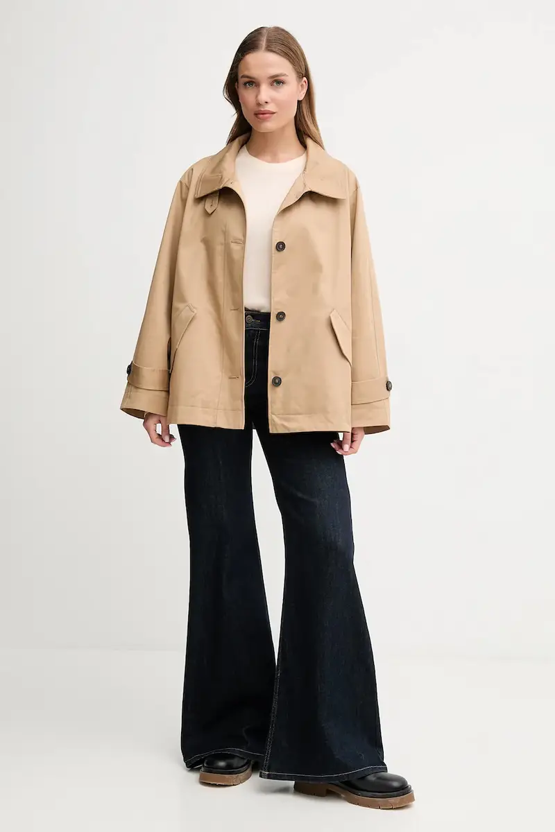 giacca in cotone colore marrone 2QJYDN07Y miniatura 2