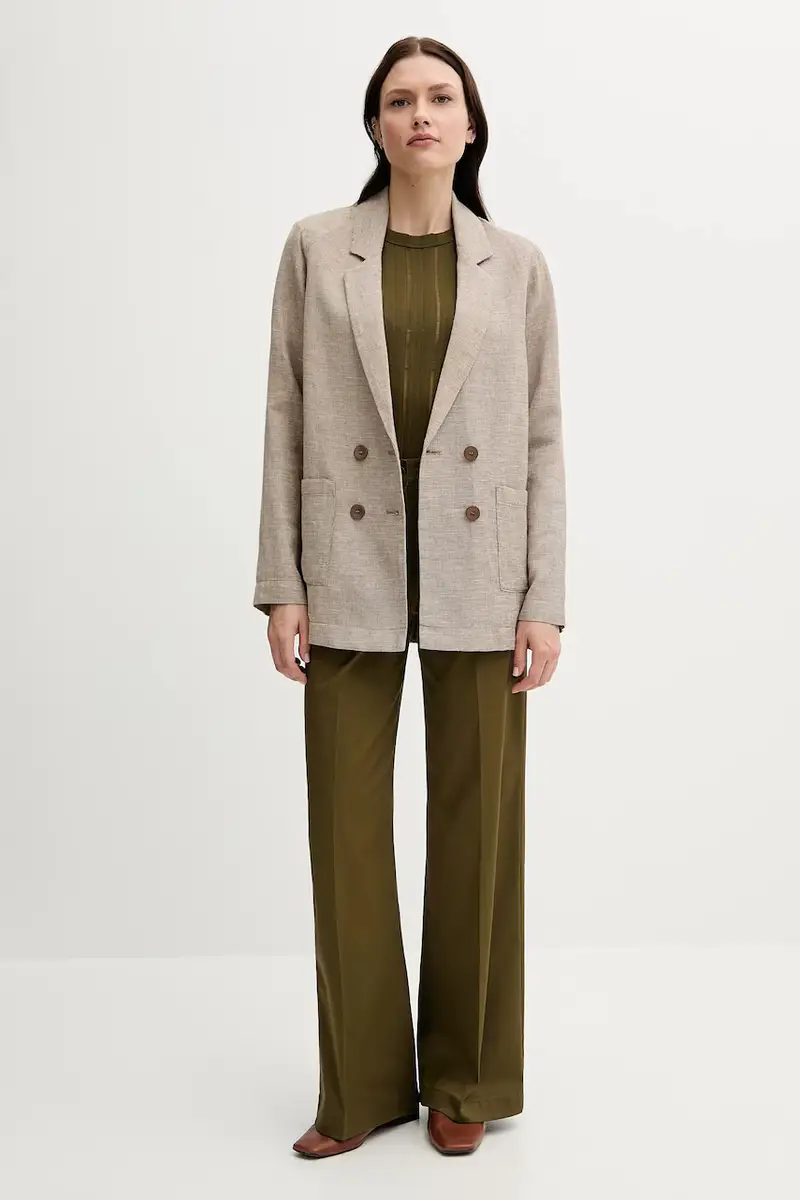 giacca in lino colore beige 265XDW035 miniatura 2