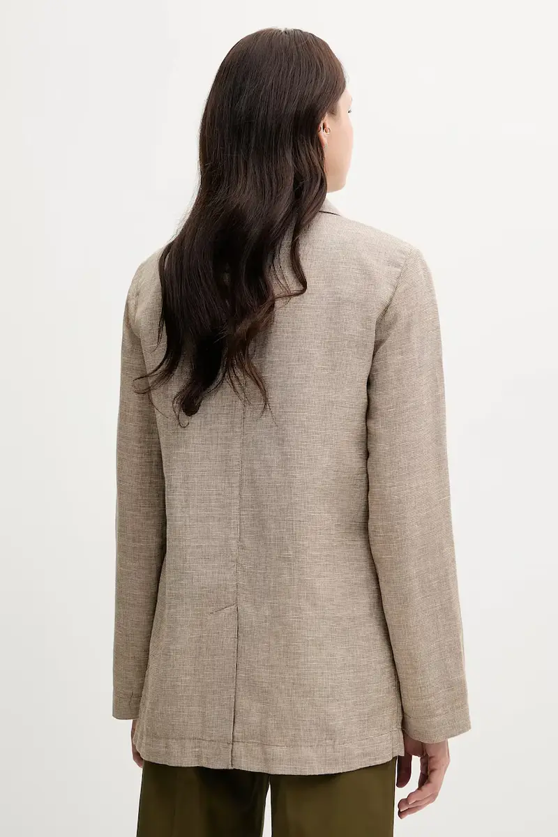 giacca in lino colore beige 265XDW035 miniatura 3