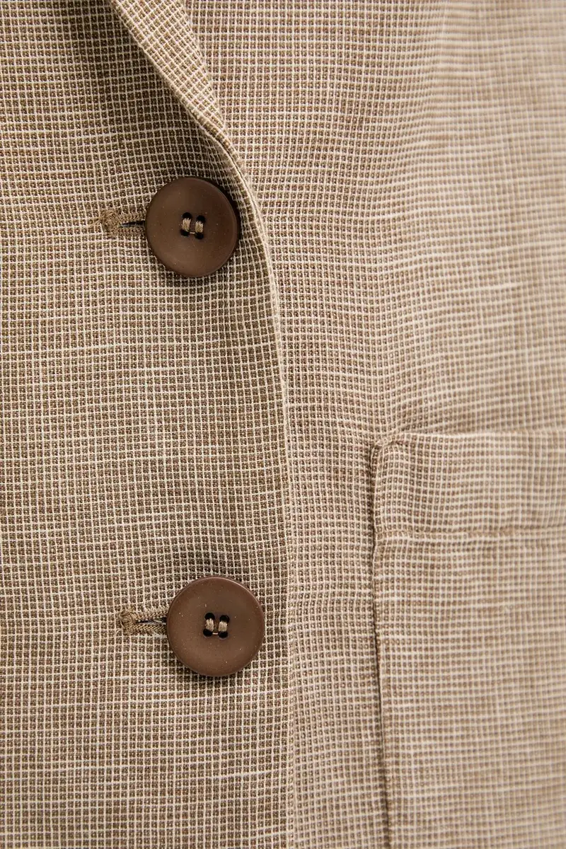 giacca in lino colore beige 265XDW035 miniatura 5