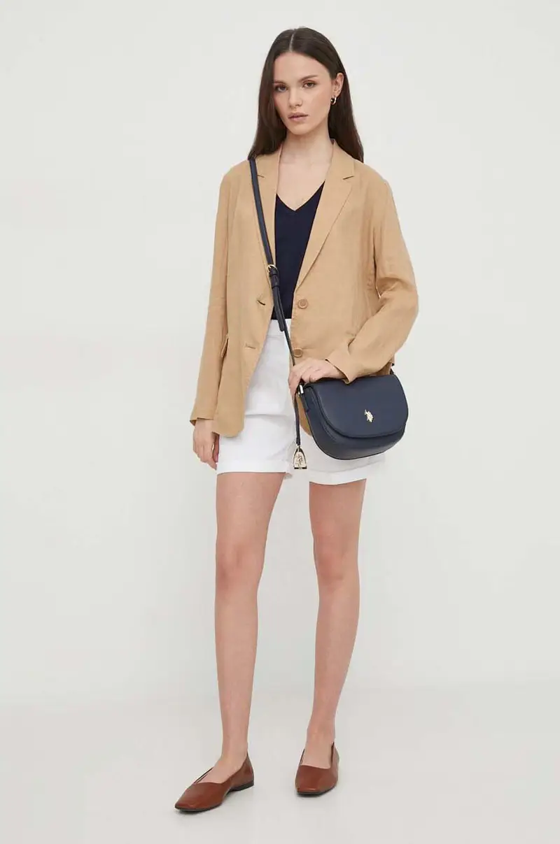 giacca in lino colore beige miniatura 2