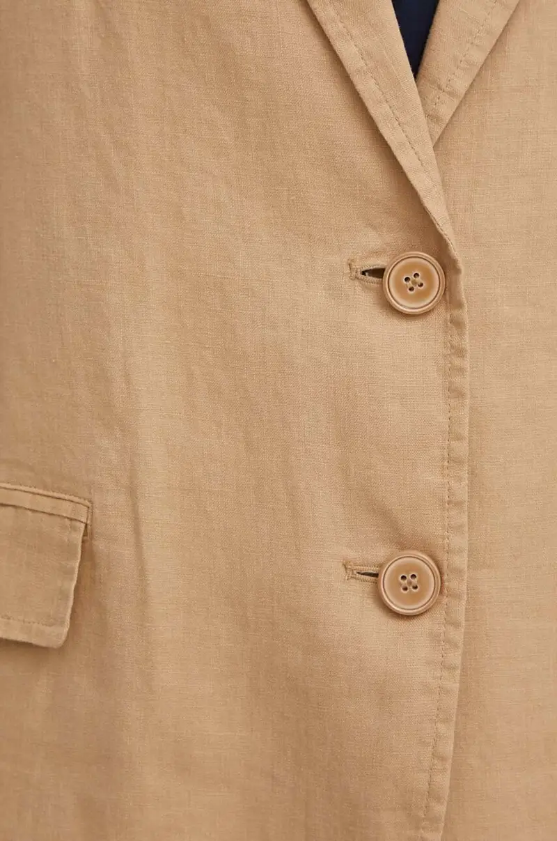 giacca in lino colore beige miniatura 5