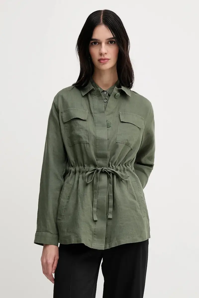 giacca in lino colore verde 2AGHDN07Q
