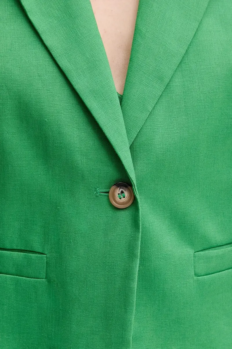 giacca in lino colore verde 2AGHDW037 miniatura 5