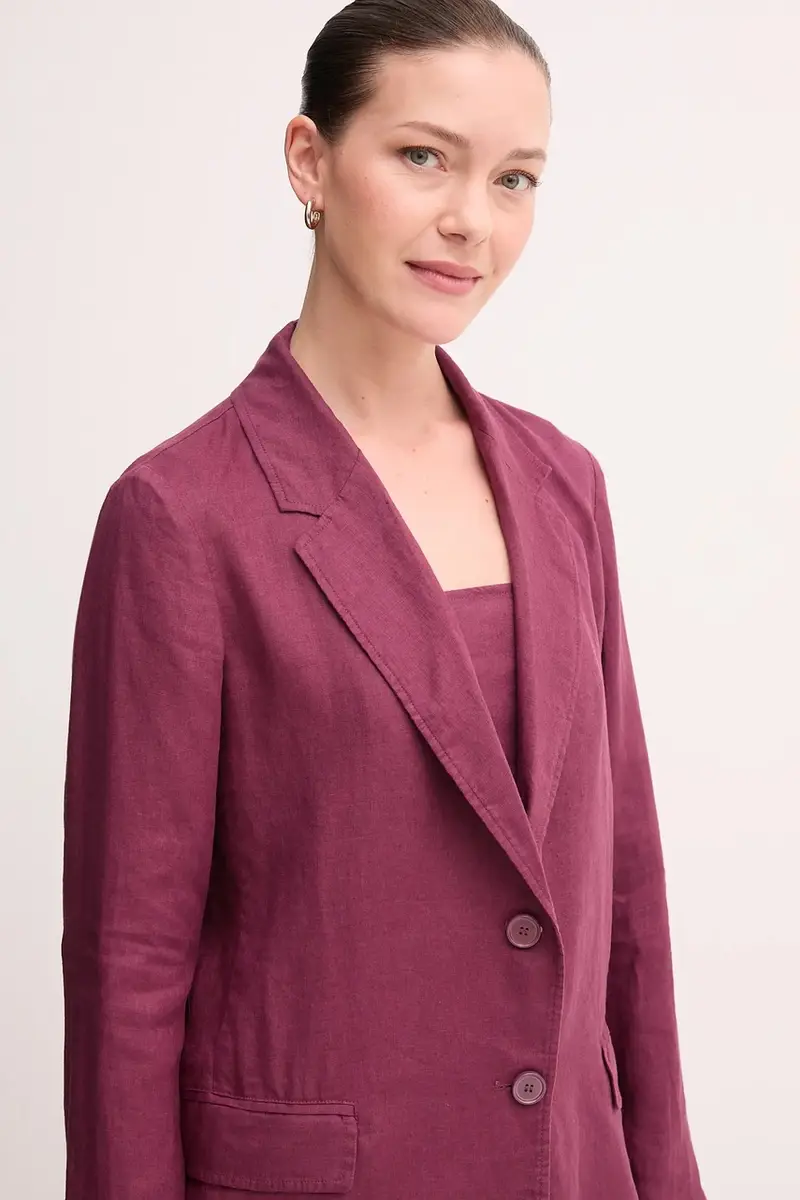 giacca in lino colore verde Granata miniatura 4