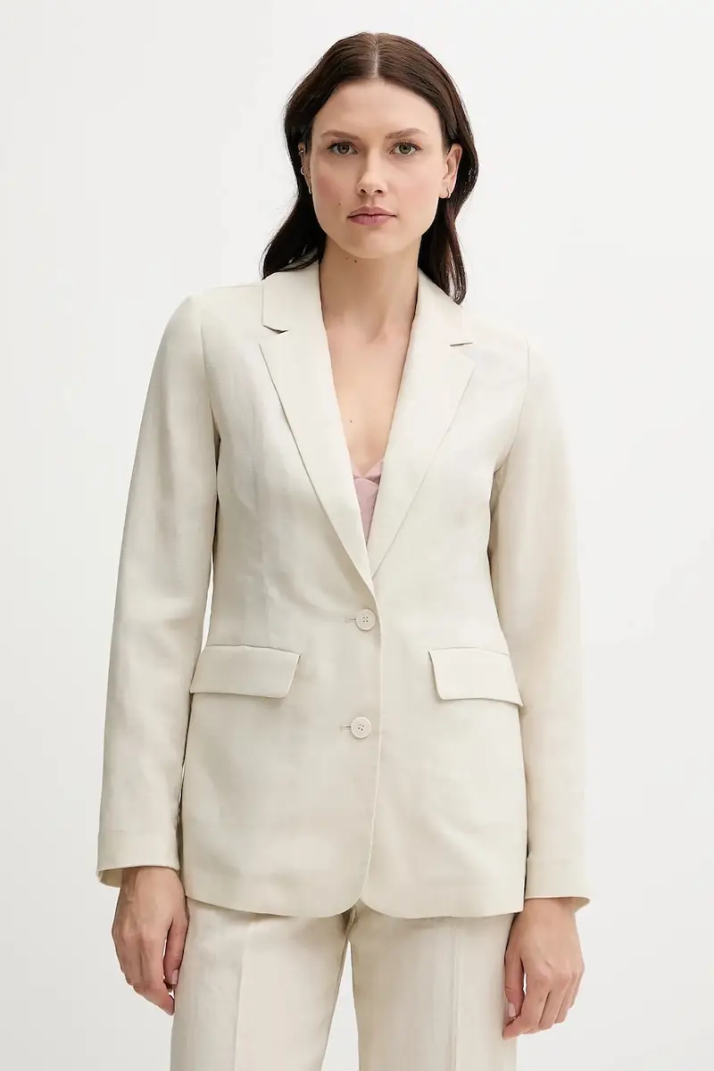 giacca in lino misto colore beige 25BVDW036