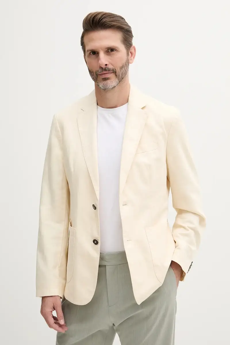 giacca in lino misto colore beige