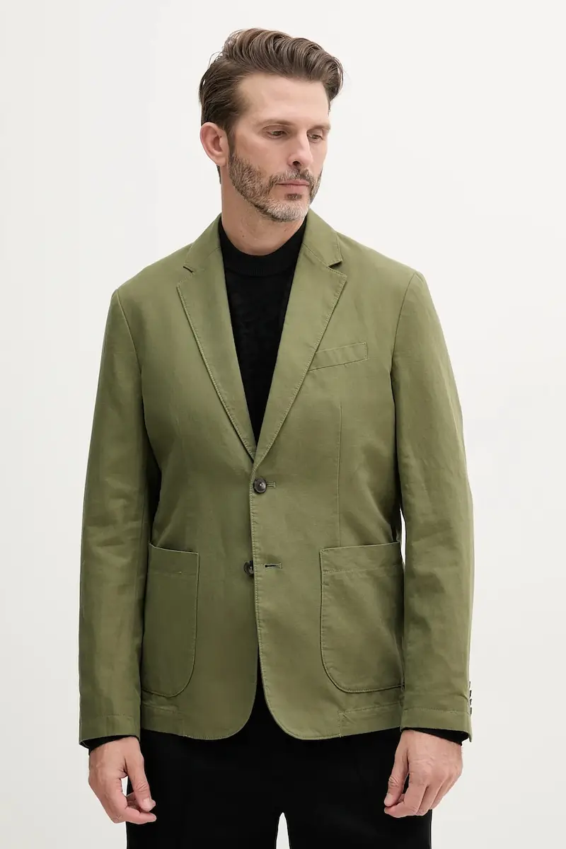 giacca in lino misto colore beige Verde