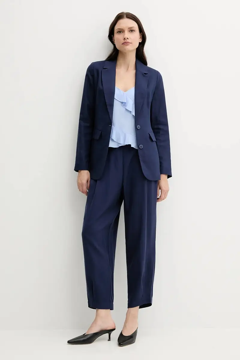 giacca in lino misto colore blu navy 25BVDW036 miniatura 2