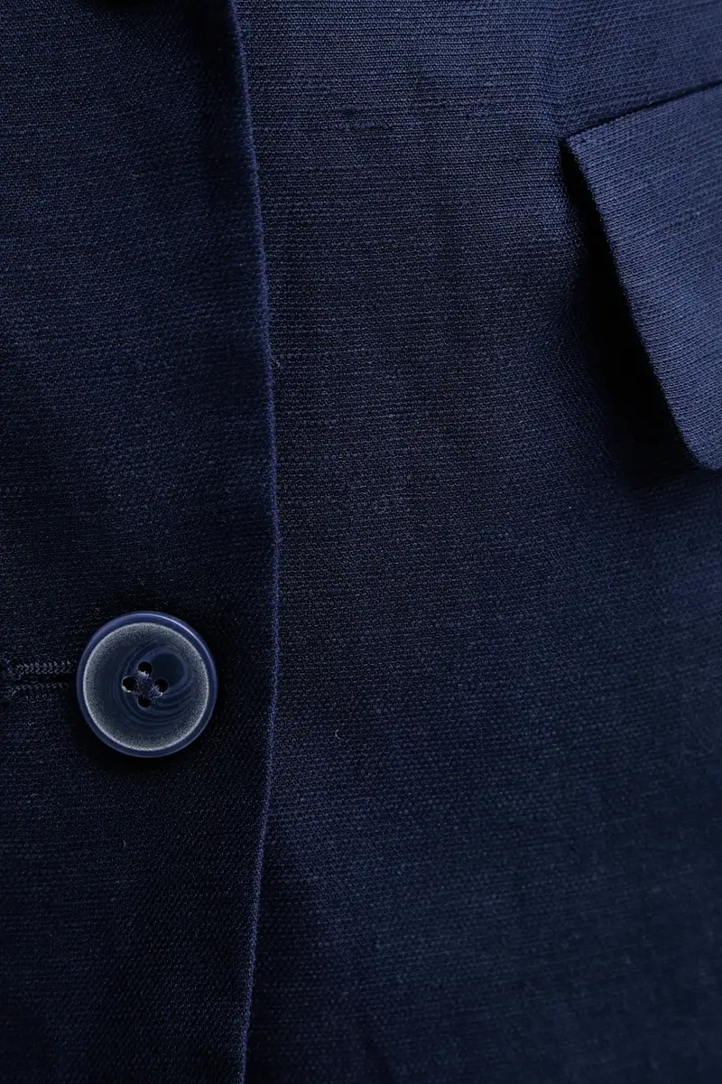 giacca in lino misto colore blu navy 25BVDW036 miniatura 5