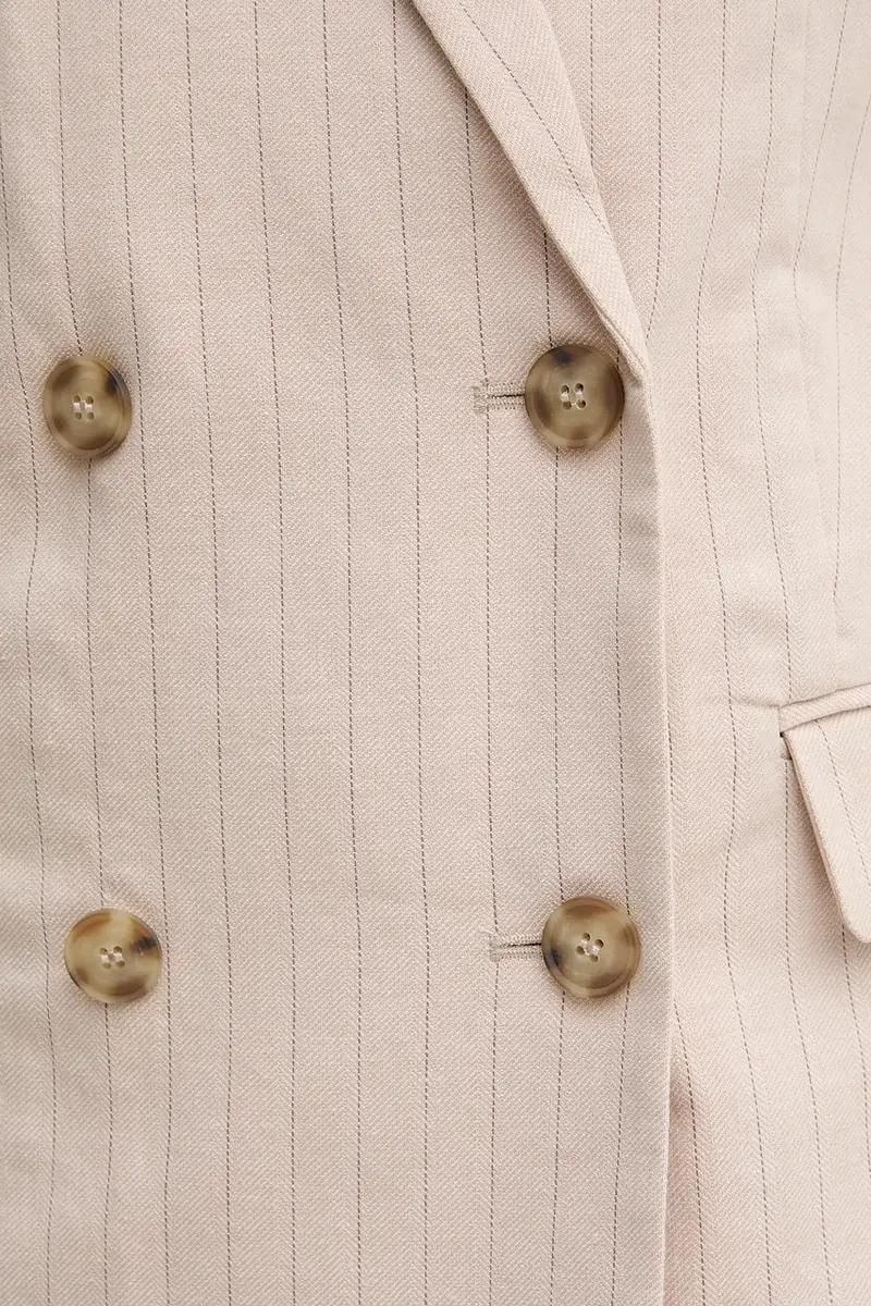 gilè con aggiunta di lino colore beige 29KBDJ00W miniatura 5