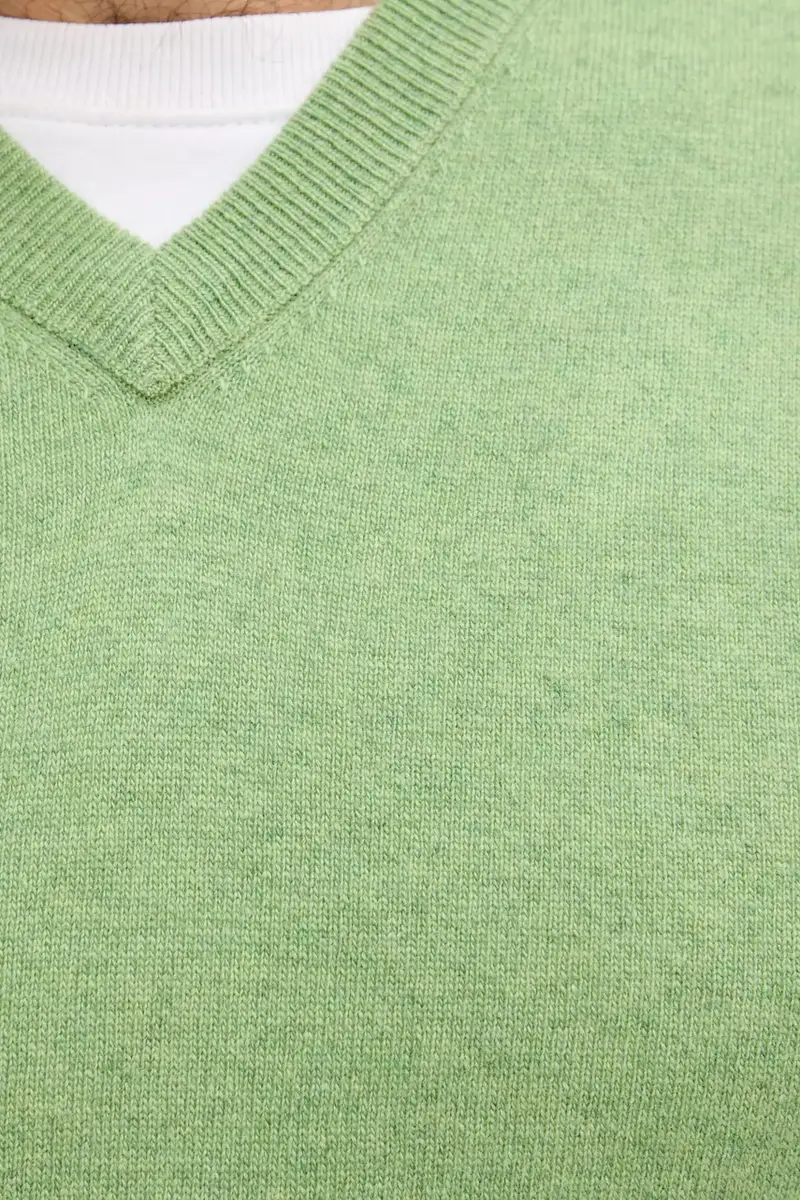 gilè in lana colore nero 1002U400L Verde miniatura 5