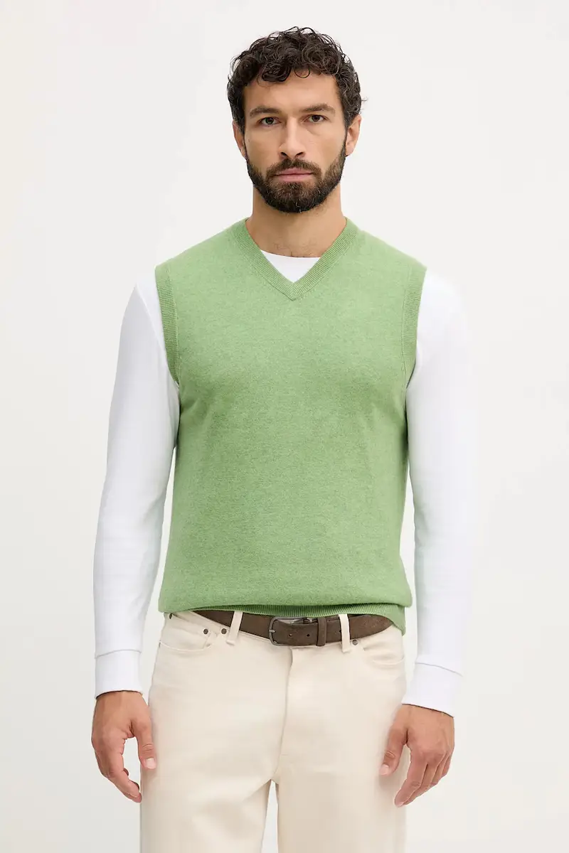 gilè in lana colore nero 1002U400L Verde