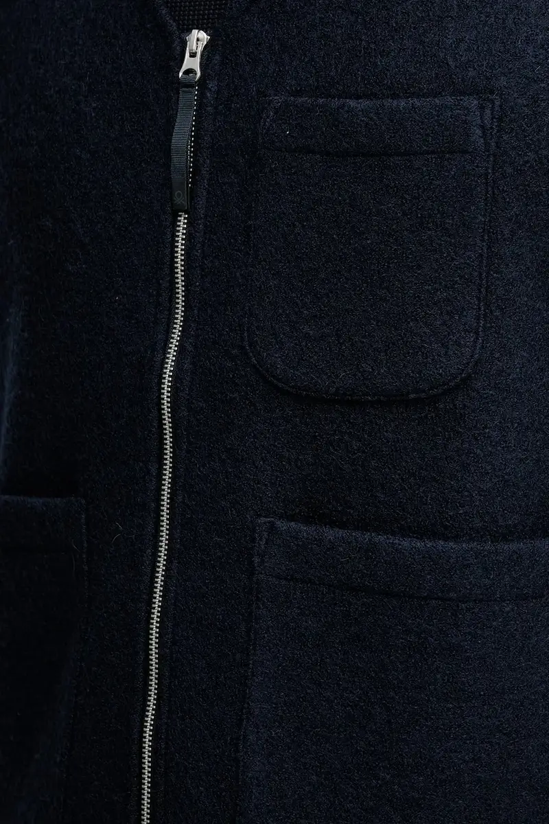 gilet con lana colore blu 24RDUJ00R miniatura 5