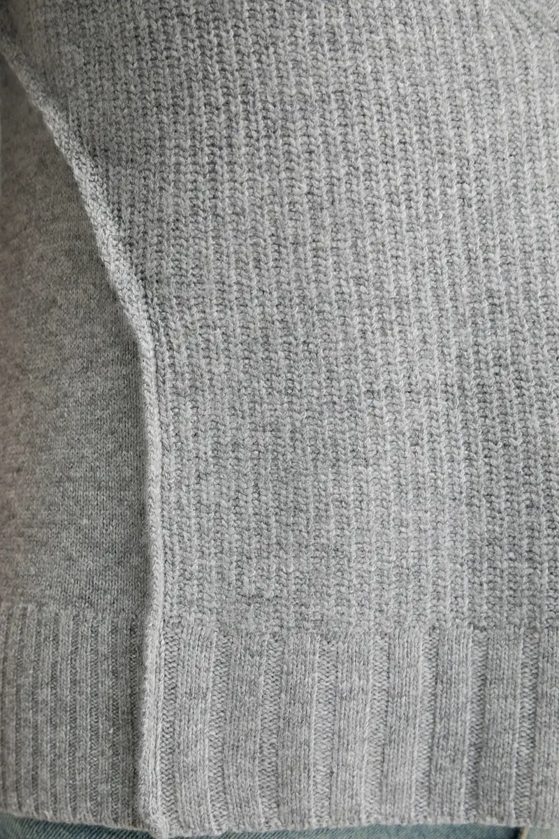 gilet con lana colore grigio 126WD4033 miniatura 5