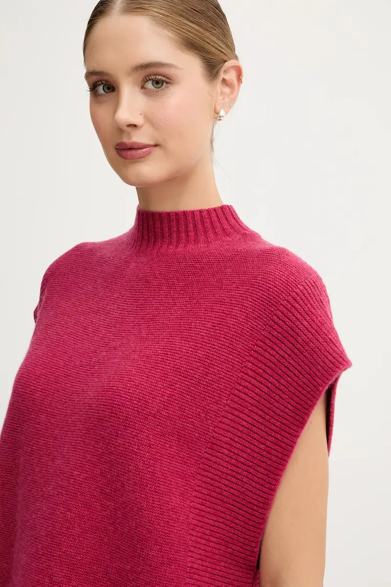 gilet con lana colore rosa 1244D10EF miniatura 4