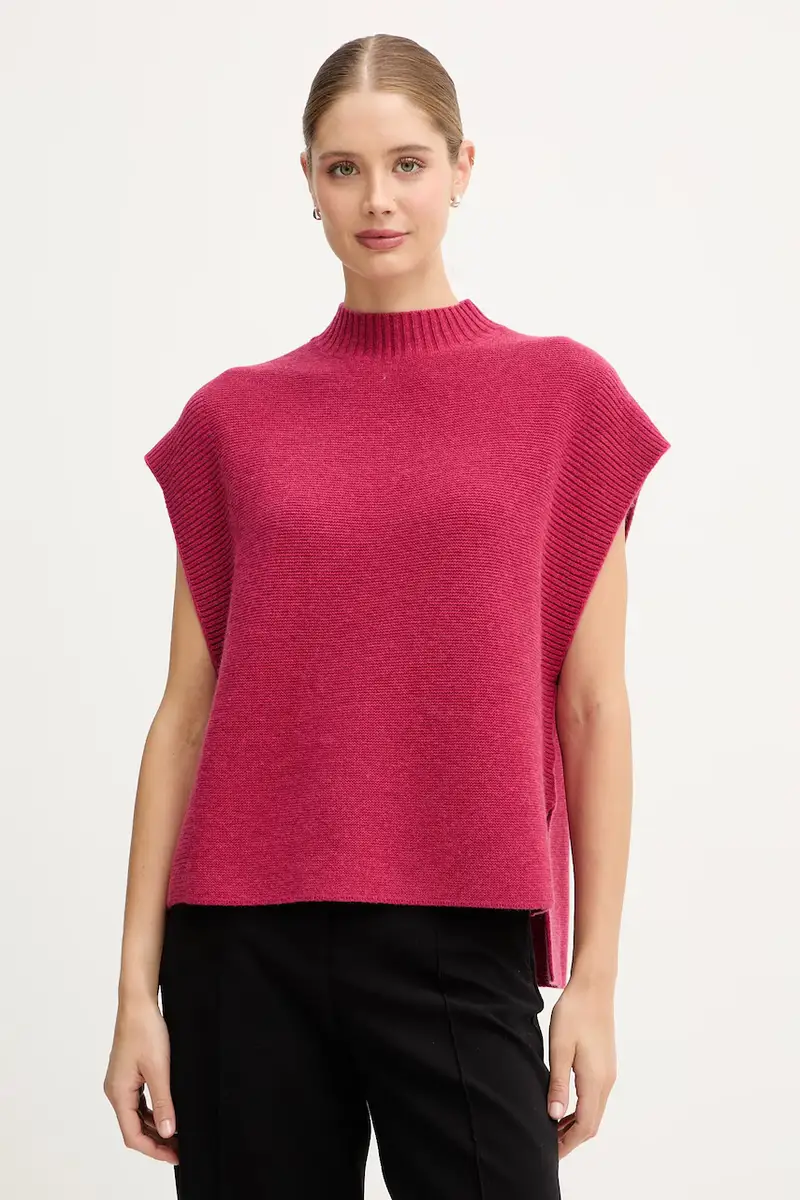 gilet con lana colore rosa 1244D10EF