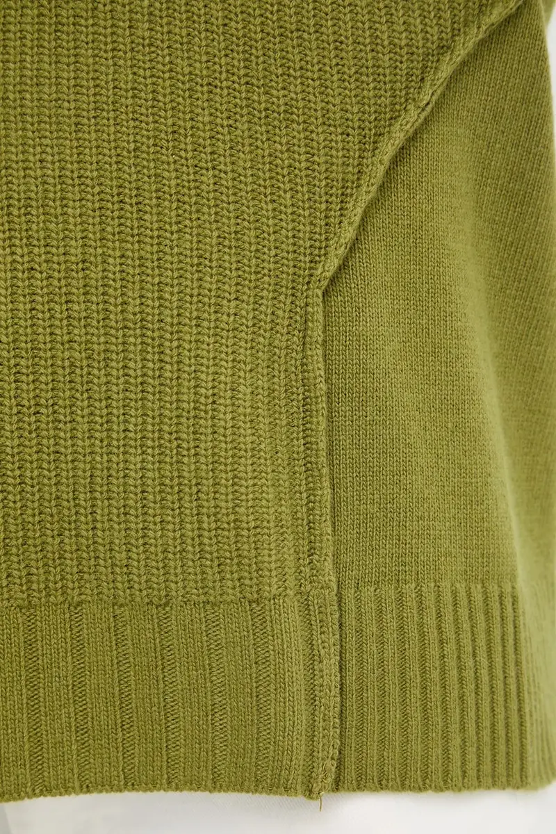 gilet con lana colore verde 126WD4033 miniatura 5