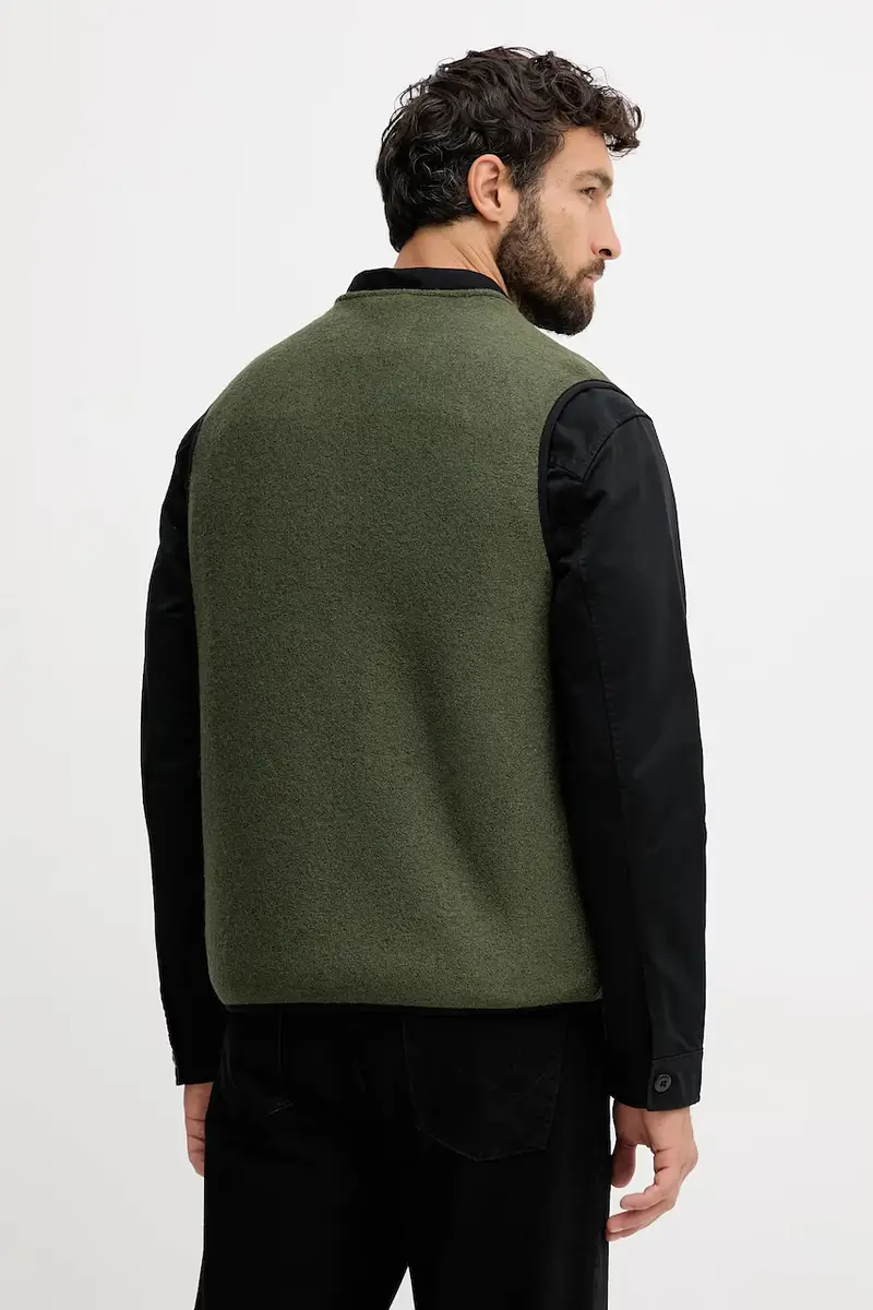 gilet con lana colore verde 24RDUJ00R miniatura 3