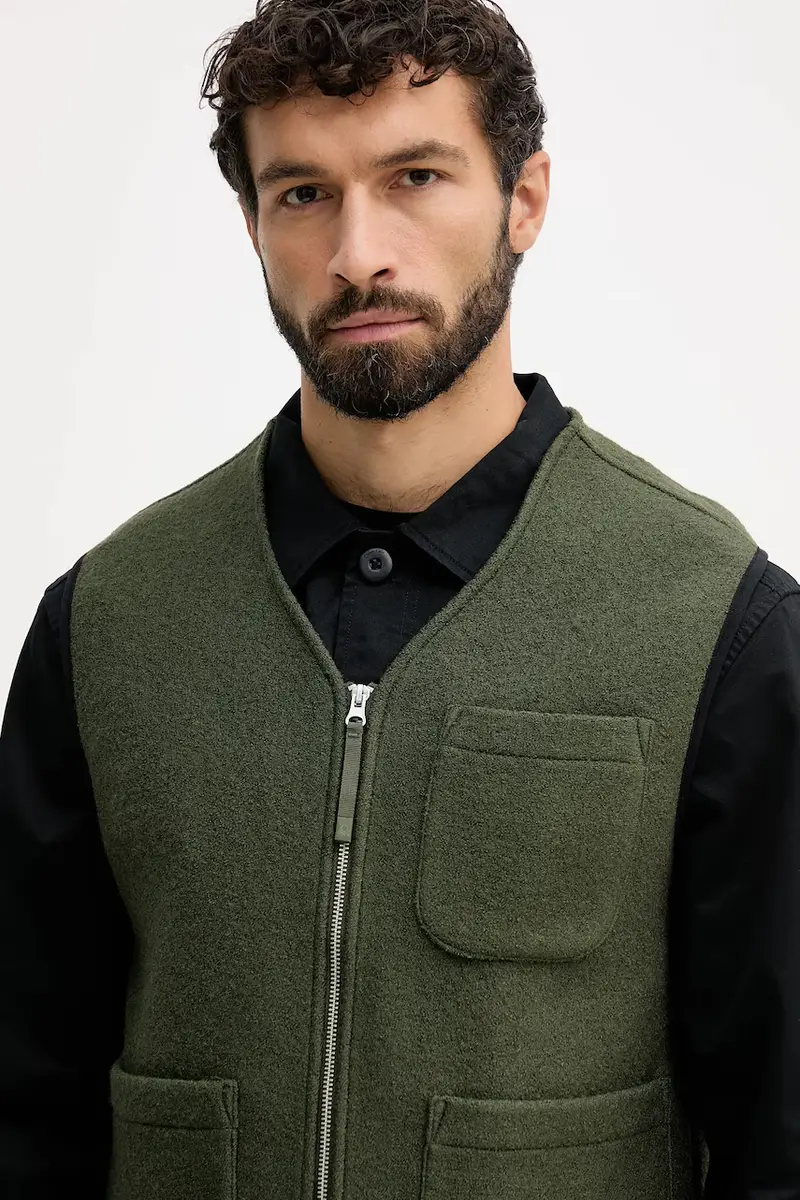 gilet con lana colore verde 24RDUJ00R miniatura 4