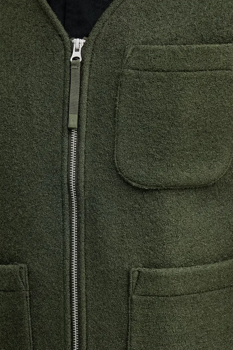 gilet con lana colore verde 24RDUJ00R miniatura 5