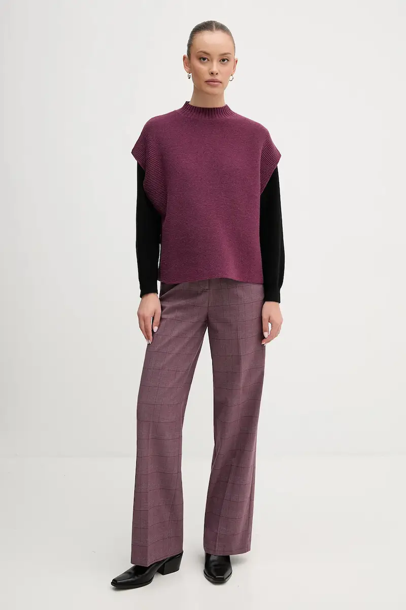 gilet con lana colore violetto 1244D10EF miniatura 2