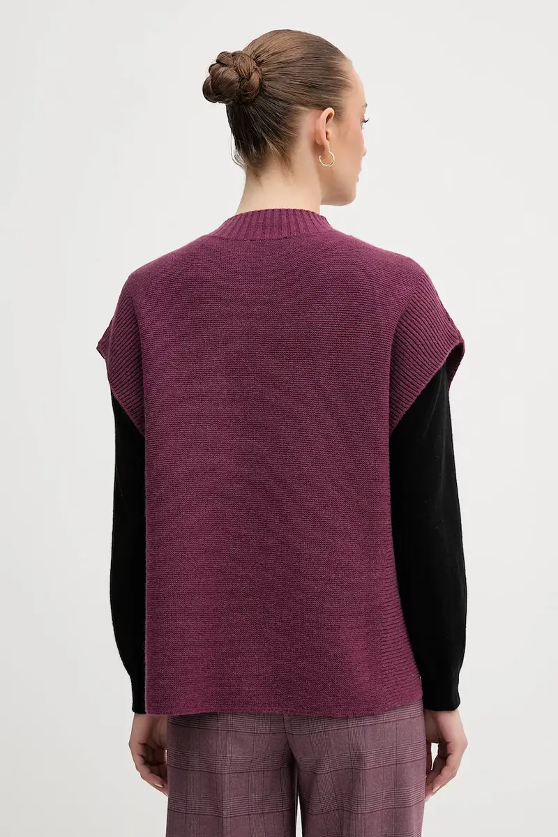 gilet con lana colore violetto 1244D10EF miniatura 3