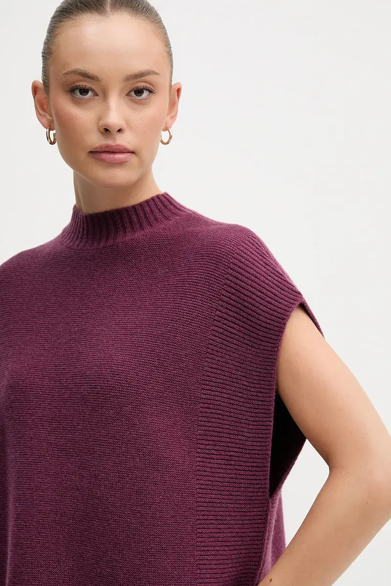 gilet con lana colore violetto 1244D10EF miniatura 5