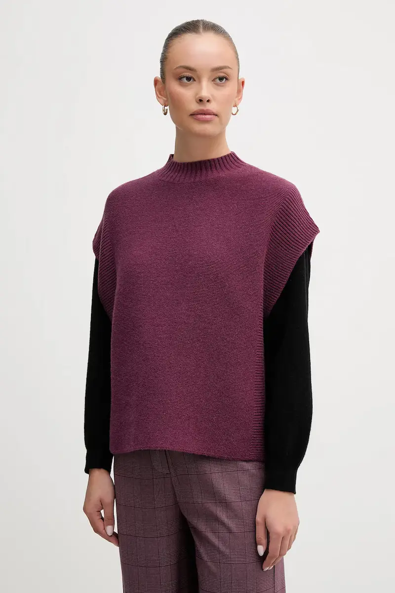 gilet con lana colore violetto 1244D10EF